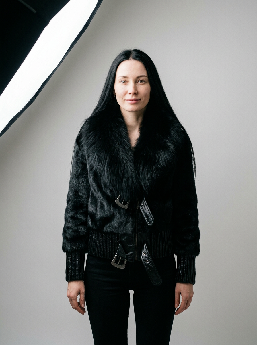 Fox Fur Bomber Jacket