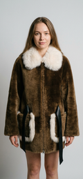 Shearling Jacket with Fur Trim
