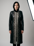 Leather and Python Long Coat