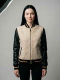 Shearling and Leather Bomber Jacket