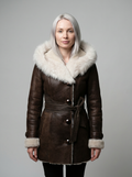 Shearling Hooded Leather Coat