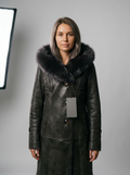 Shearling Hooded Leather Coat