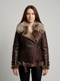 Bordeaux Shearling Aviator Jacket