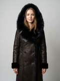 Hooded Shearling Fur Coat