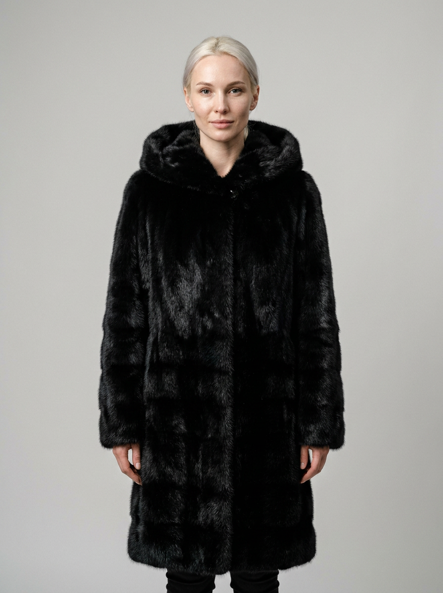 Hooded Fur Coat