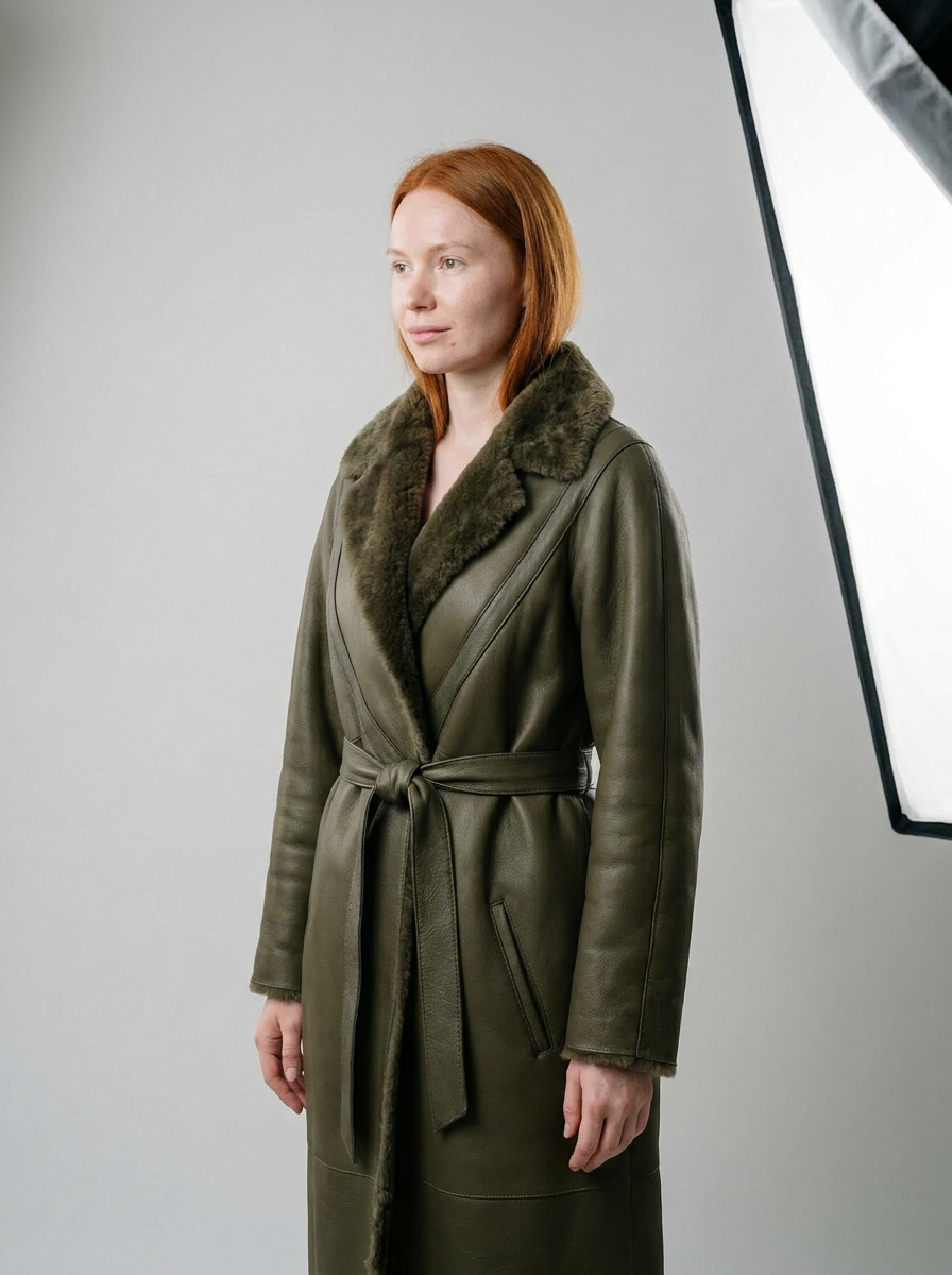 Shearling Belted Coat