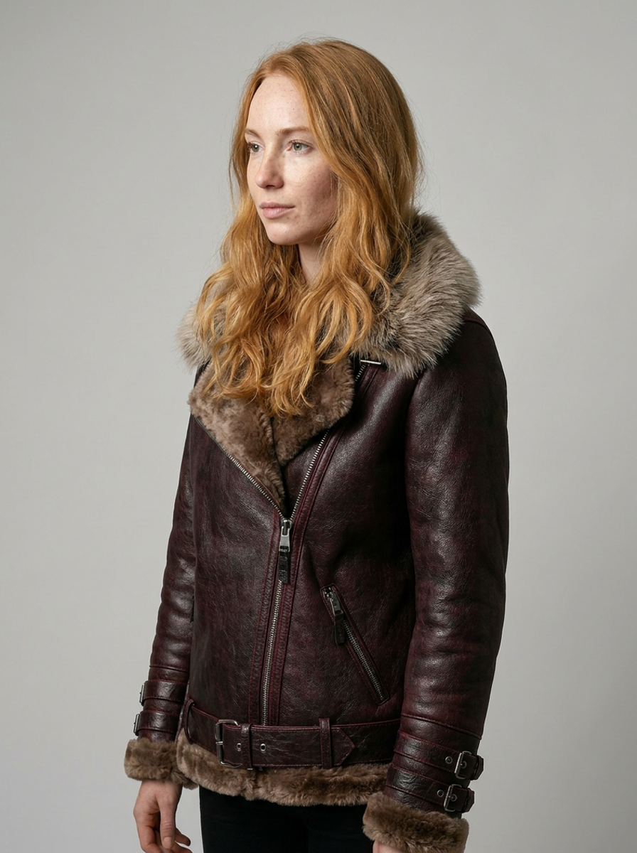 Shearling-Bomberjacke