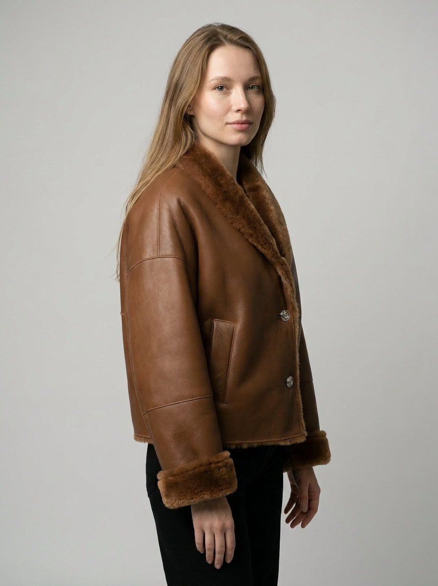 Shearling Lined Leather Jacket