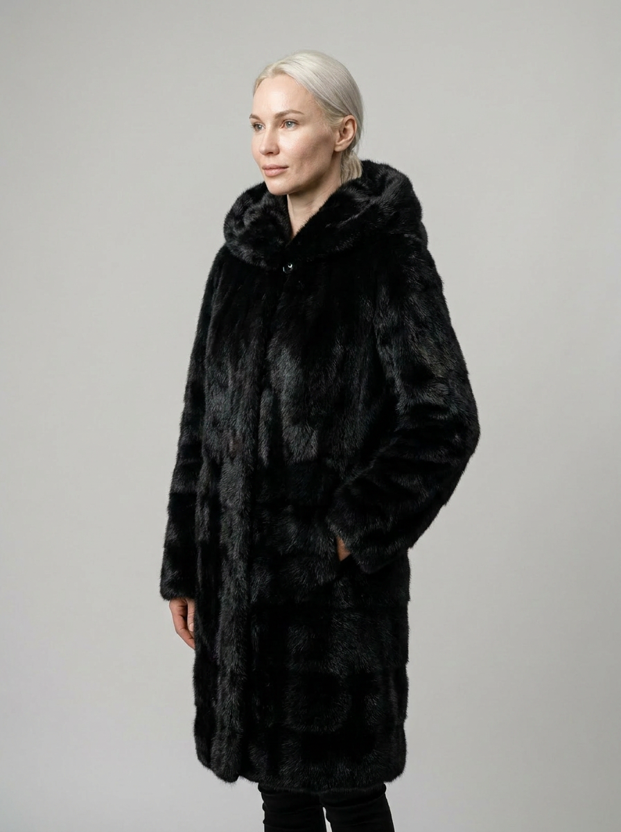 Hooded Fur Coat