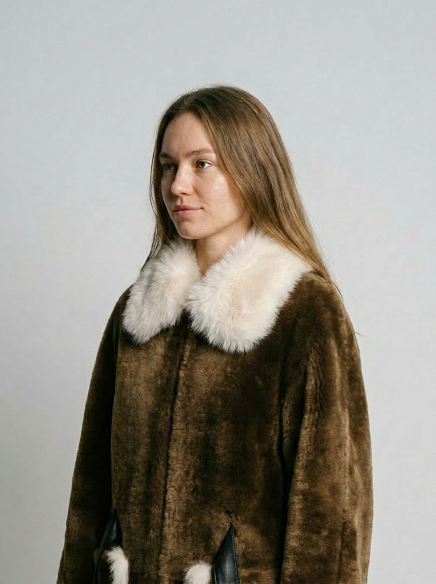 Shearling Jacket with Fur Trim