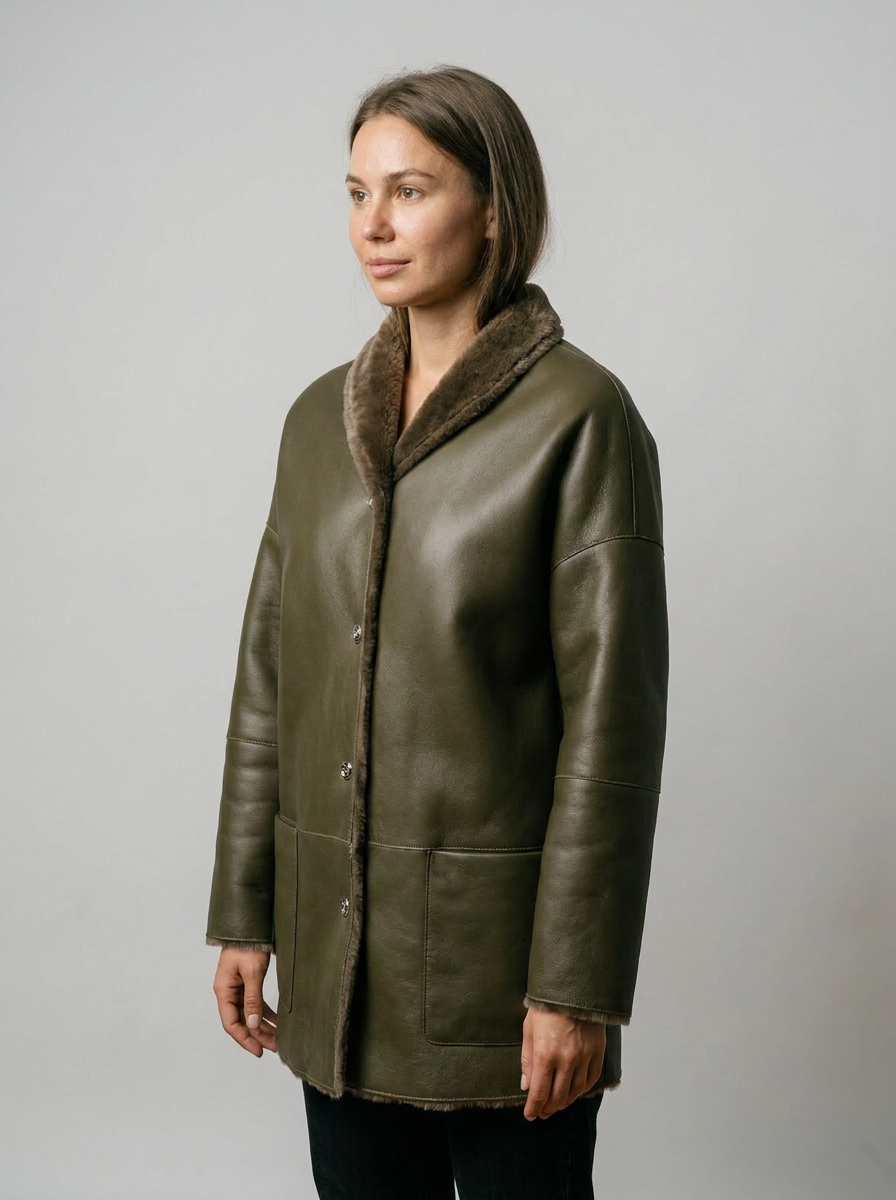 Olive Shearling Jacket