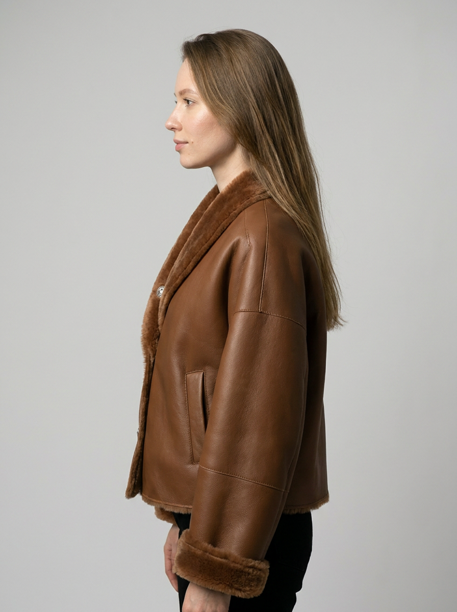Shearling Lined Leather Jacket
