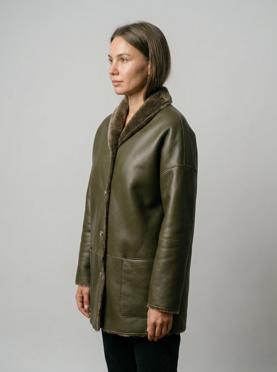 Olive Shearling Jacket