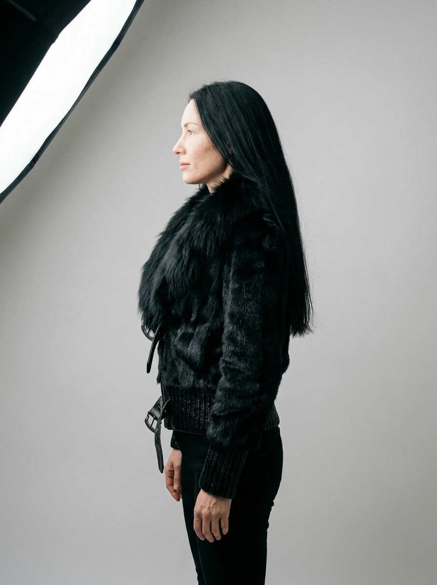 Fox Fur Bomber Jacket