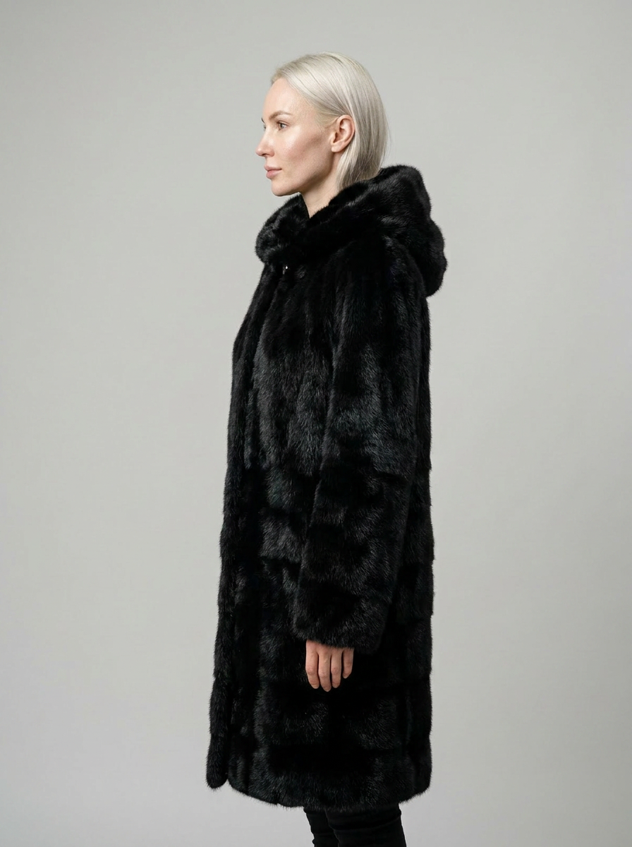 Hooded Fur Coat