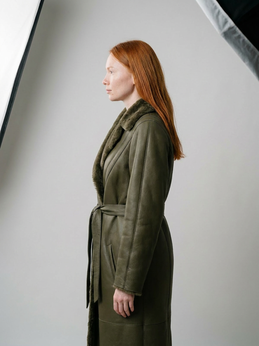Shearling Belted Coat