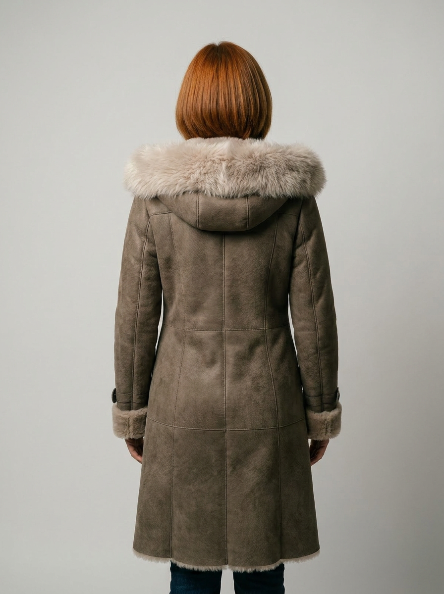Hooded Shearling Coat
