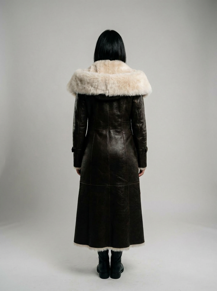 Hooded Shearling Coat