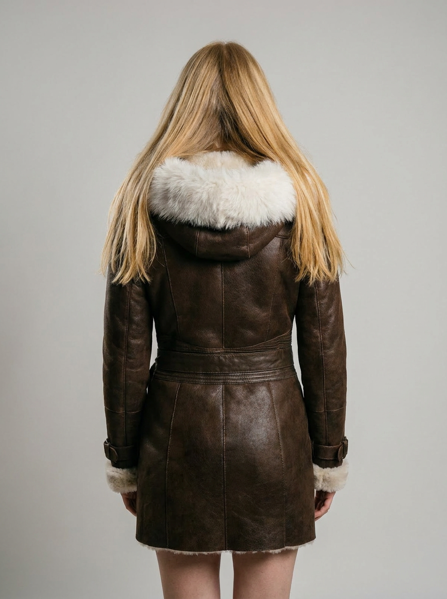 Shearling Hooded Coat