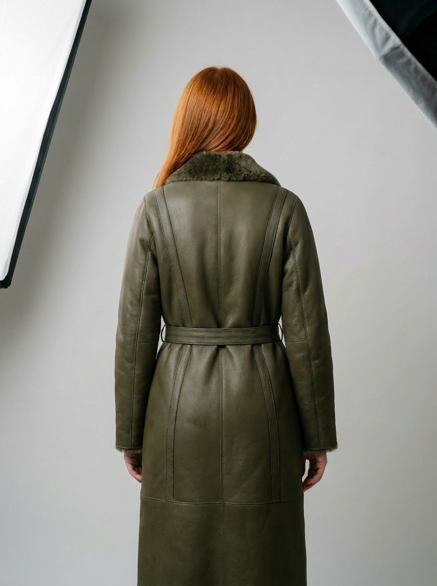 Shearling Belted Coat