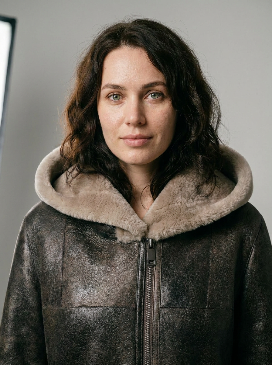 Shearling Hooded Coat