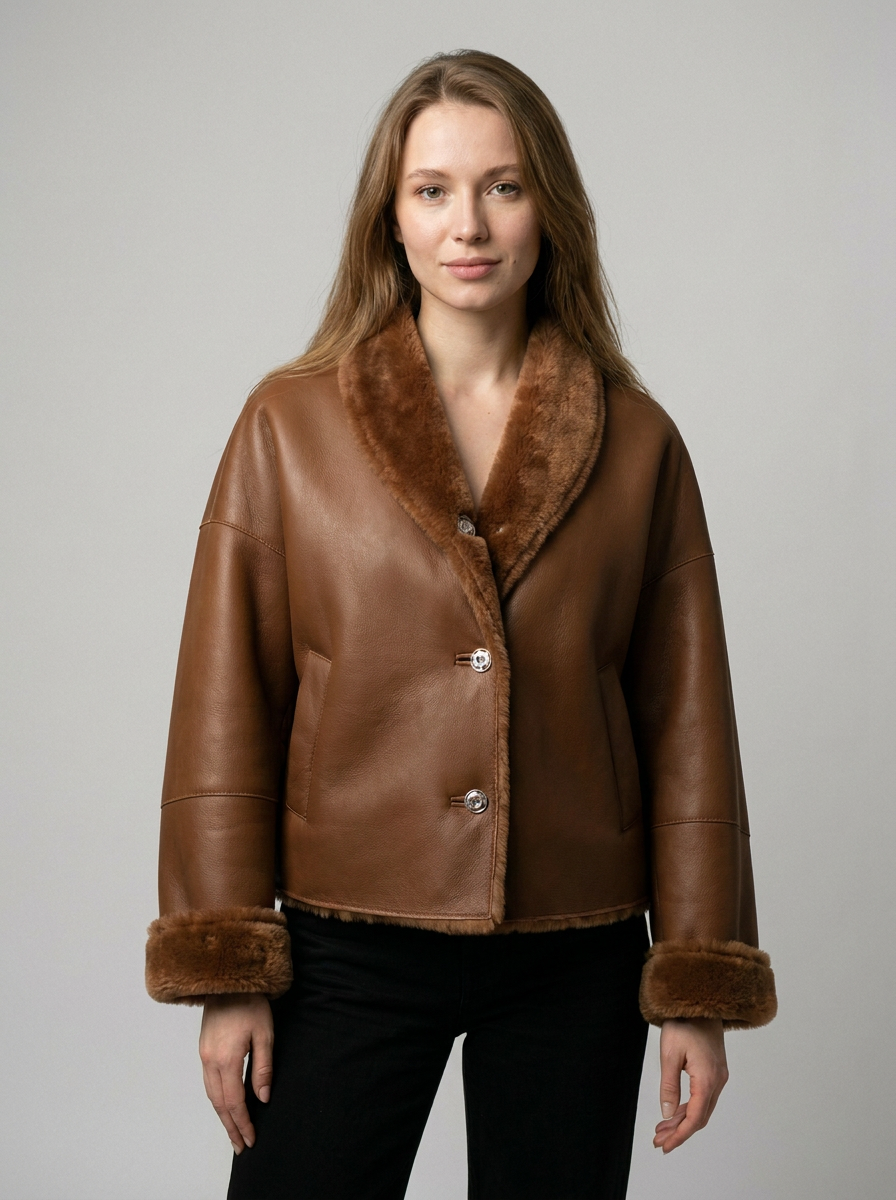 Shearling Lined Leather Jacket