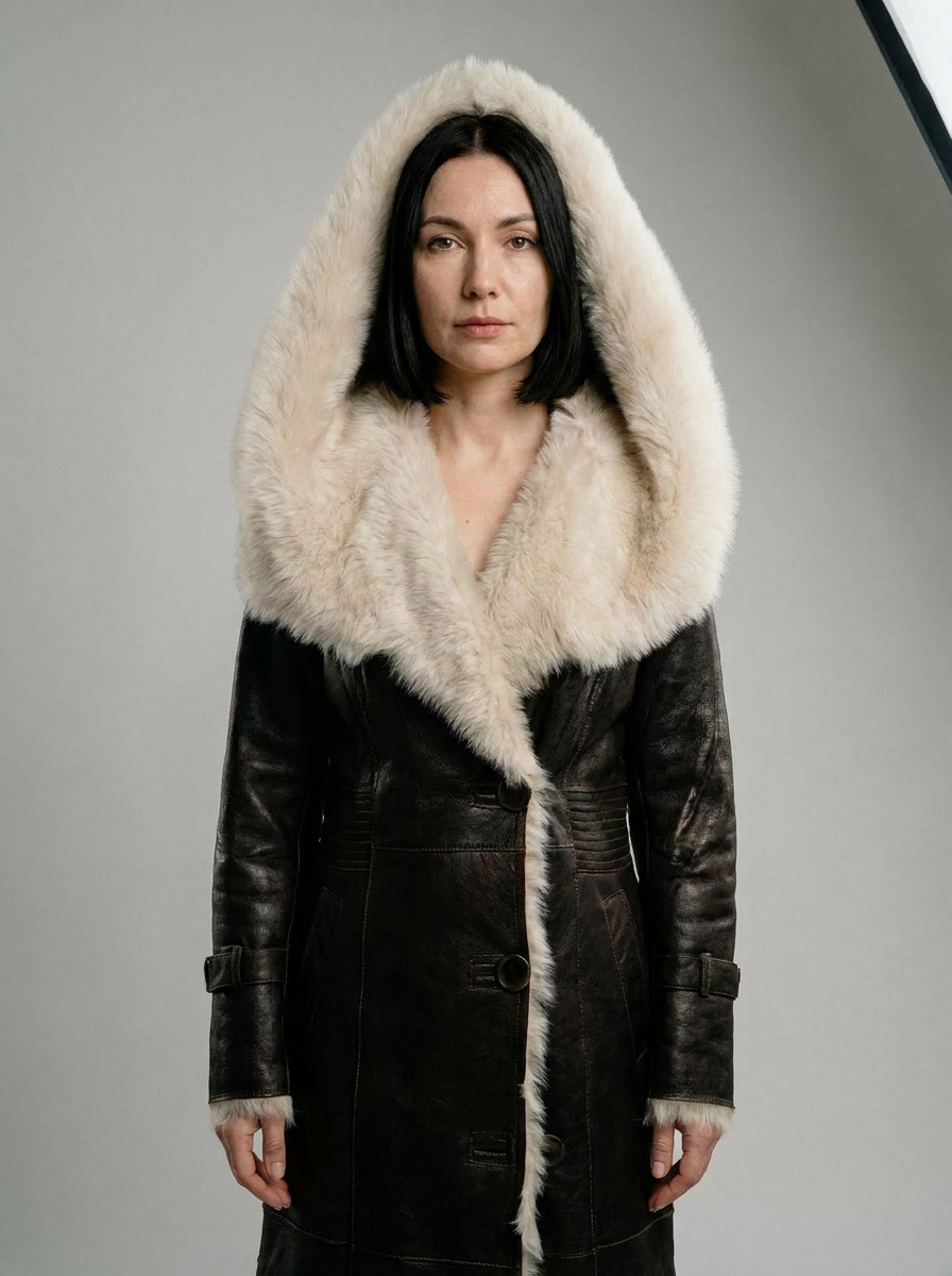 Hooded Shearling Coat