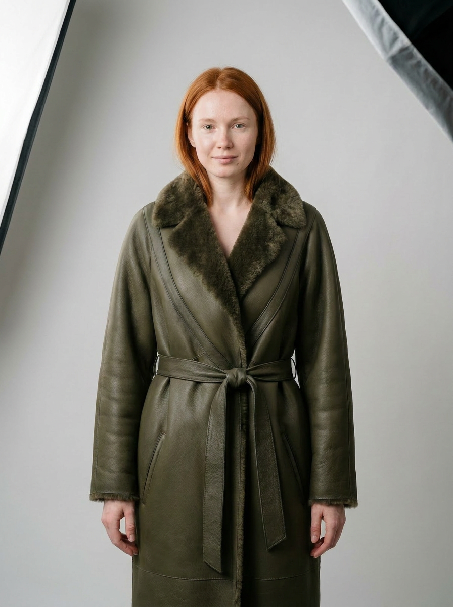Shearling Belted Coat