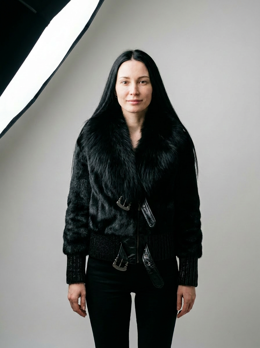Fox Fur Bomber Jacket