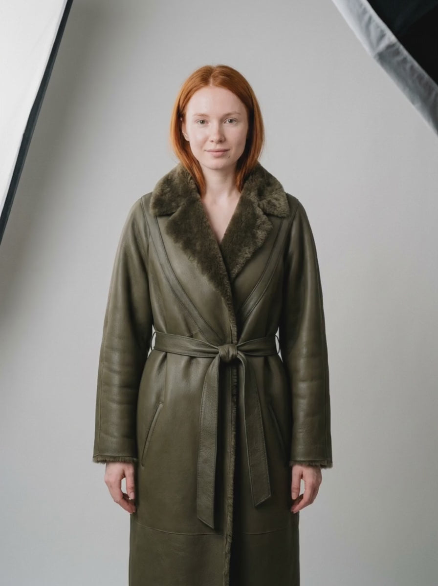 Shearling Belted Coat