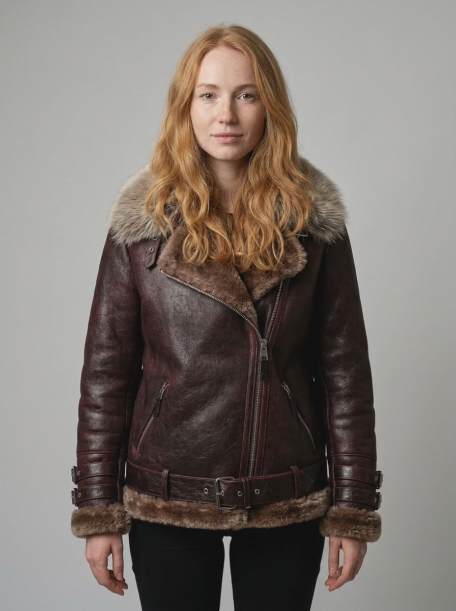 Shearling-Bomberjacke