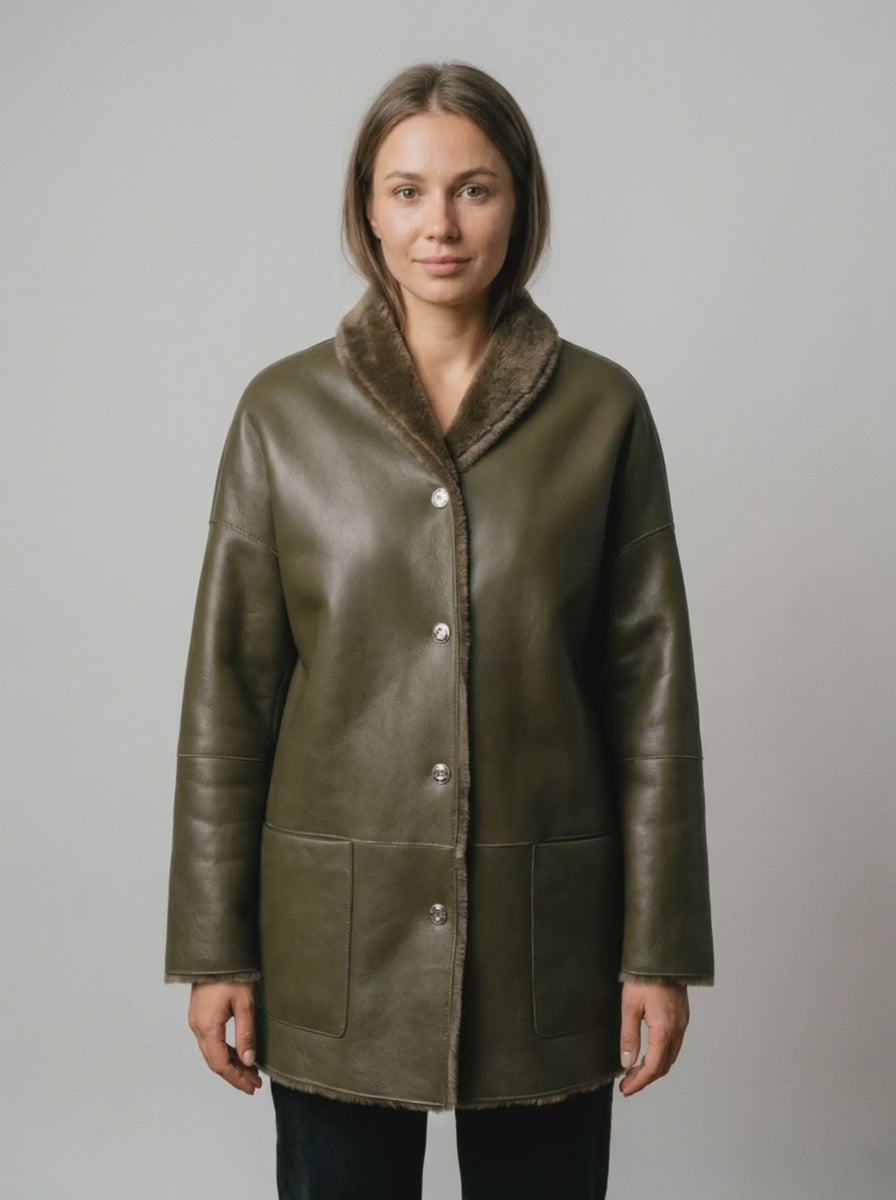Olive Shearling Jacket