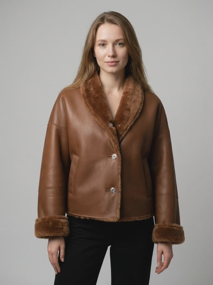 Shearling Lined Leather Jacket