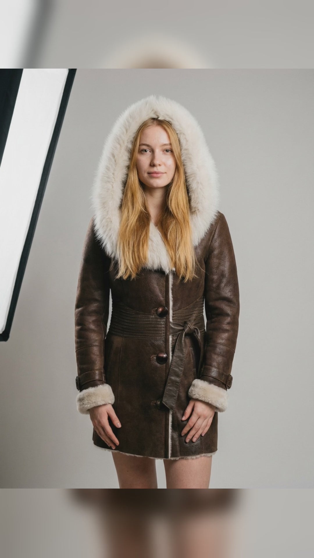 Shearling Hooded Coat
